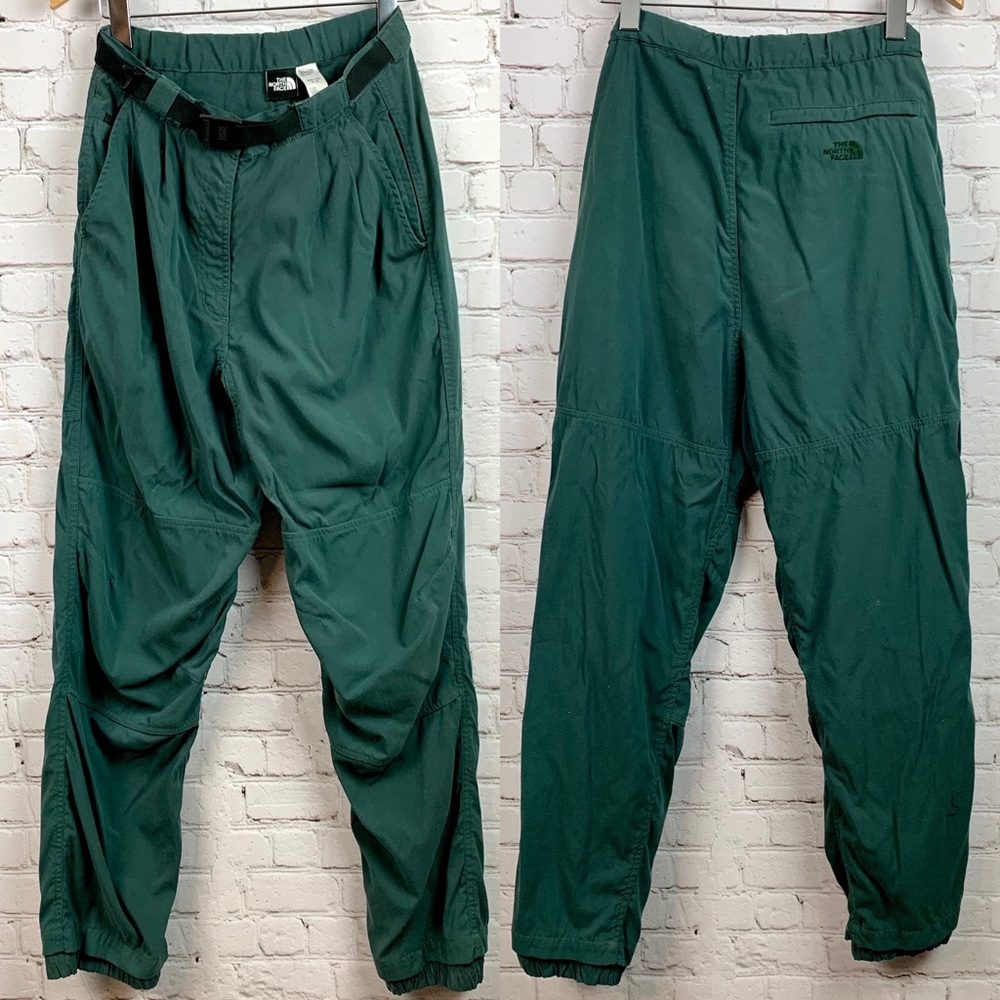 VTG 90s North Face Nylon Hiking Pants Forest Green
